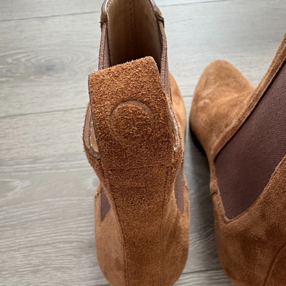 Odissi Womens Brown Ella Tan Suede Almond Toe Cuban Heel Ankle Boots‎ Size 37 EU - Picture 12 of 15